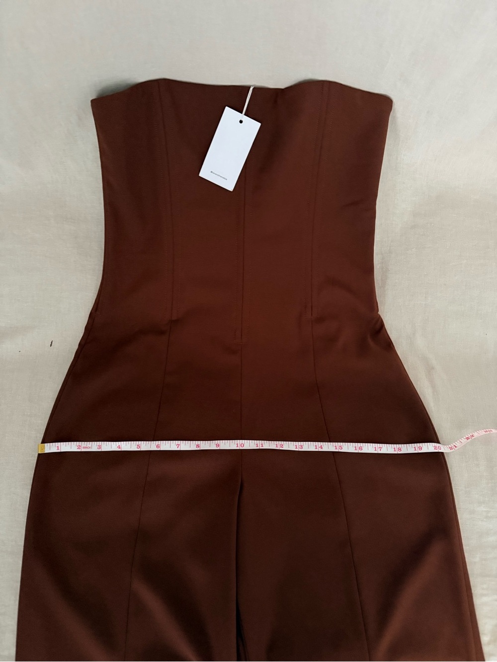 NWT | Lovers + Friends Abby Strapless Jumpsuit |Chocolate Brown | Boned Bodice - Picture 7 of 13